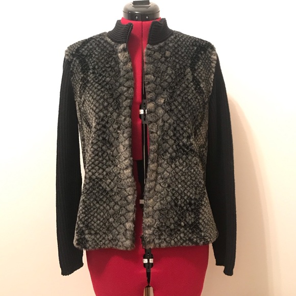 Parkhurst sweater jacket with faux fur - Picture 3 of 6